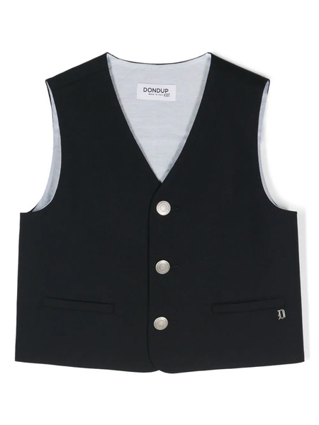  Dondup Kids Logo-plaque Waistcoat - Blue 