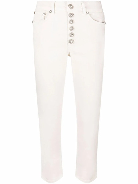  Dondup Koons Cropped Button-fly Trousers - Neutrals 