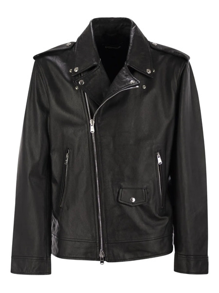  Dondup Leather Biker Jacket - Black 