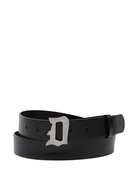  Dondup Logo-buckle Leather Belt - Black 