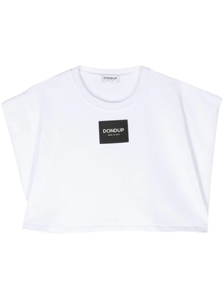  Dondup Logo-patch Cropped Top - White 