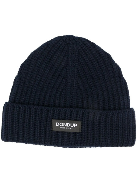  Dondup Logo-patch Ribbed-knit Beanie - Blue 