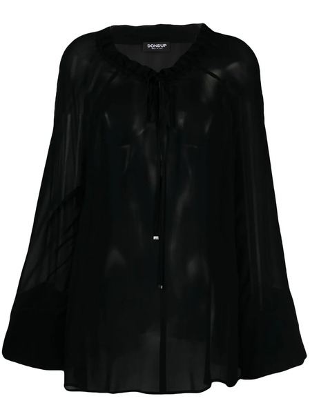  Dondup Tie-neck Semi-sheer Blouse - Black 