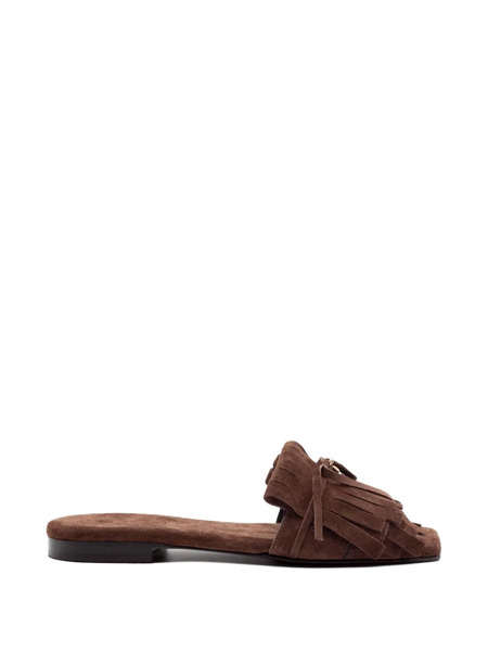  Donnarì Fringed Square Toe Sandals - Brown 