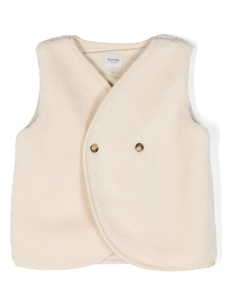  Donsje Double-breasted Shearling Waistcoat - Neutrals 