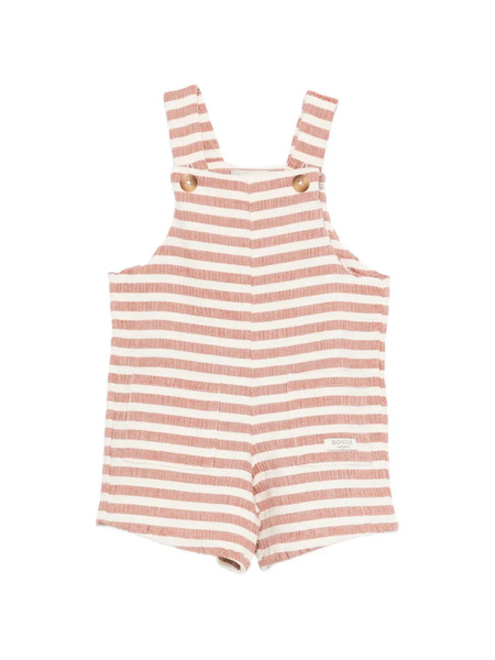  Donsje Striped Button Dungarees - Brown 