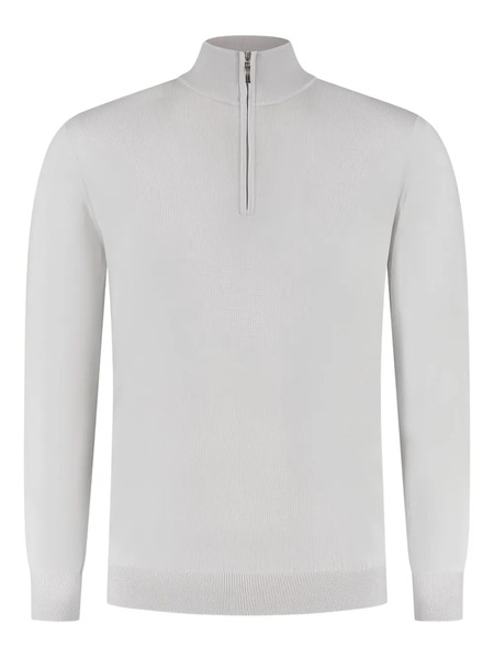  Doriani Cashmere Zip-up High-neck Sweater - Grey 
