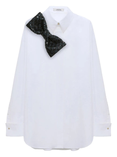  Dorothee Schumacher Poplin Power Sequin Bow Blouse - White 