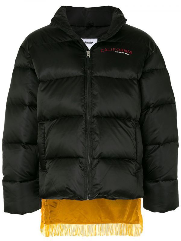  Doublet Fringed Puffer Coat - Black 