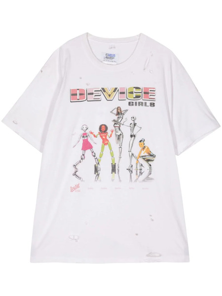  Doublet Girls & Robots Print Cotton T-shirt - Neutrals 