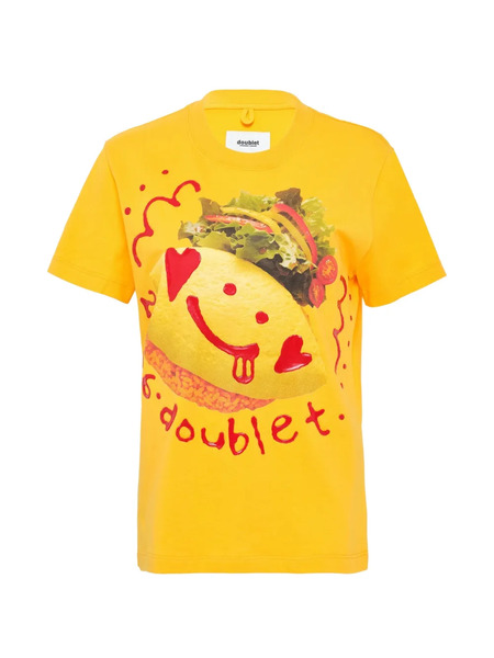  Doublet Ketchup Message Omurice T-shirt - Yellow 