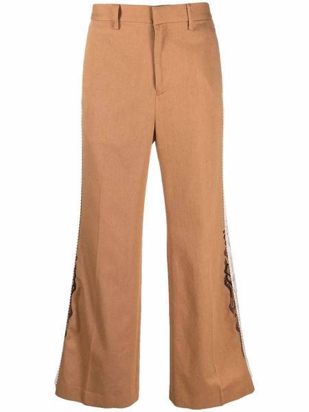  Doublet Side-trim Flared Trousers - Brown 