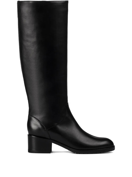  Doucal's Block-heel Leather Boots - Black 