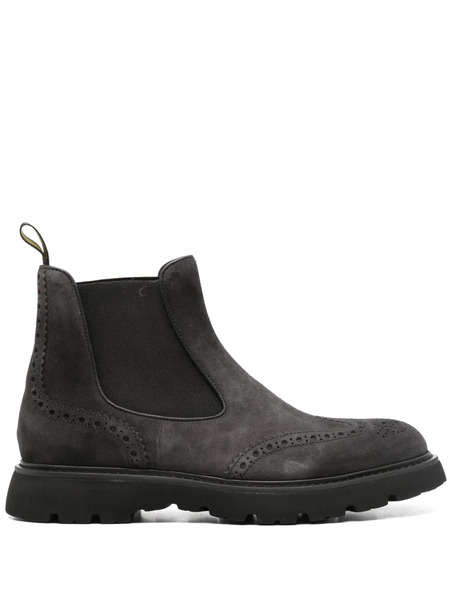  Doucal's Brogue-trim Ankle Boots - Grey 