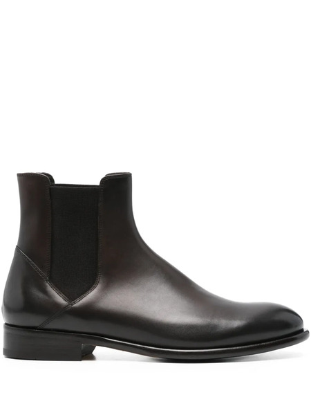  Doucal's Elastic-panel Leather Boots - Brown 
