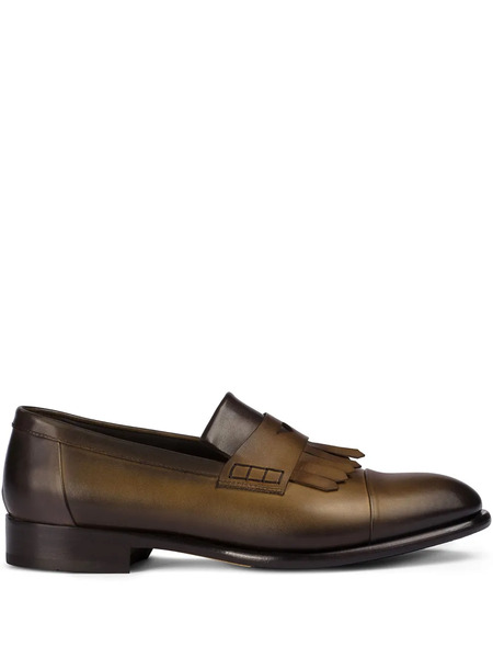  Doucal's Fringed Leather Loafers - Brown 