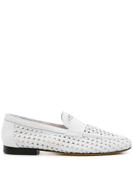  Doucal's Interwoven Leather Loafers - White 