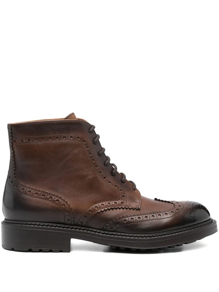  Doucal's Lace-up Brogue Boots - Brown 