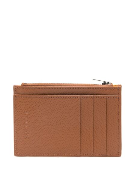  Doucal's Leather Card Holder - Brown 