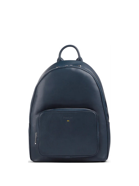  Doucal's Leather Zip Backpack - Blue 