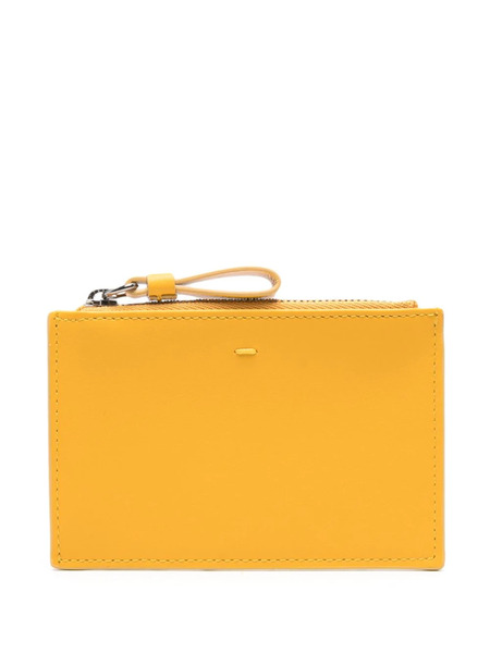  Doucal's Logo-debossed Leather Card Holder - Yellow 
