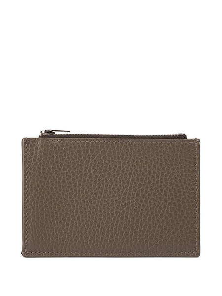  Doucal's Mud Leather Zip Card Holder - Brown 