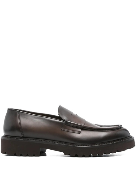  Doucal's Penny Leather Loafers - Brown 