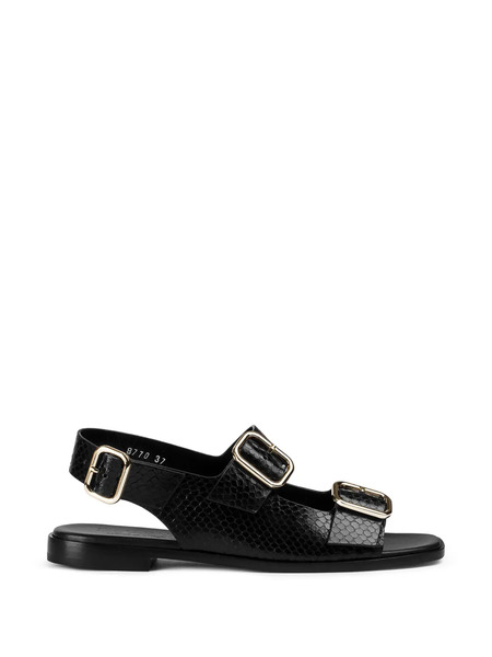  Doucal's Python-printed Leather Sandals - Black 