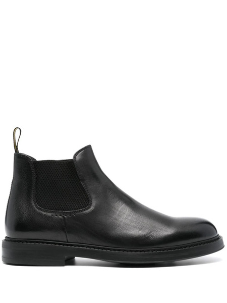  Doucal's Round-toe Leather Boots - Black 