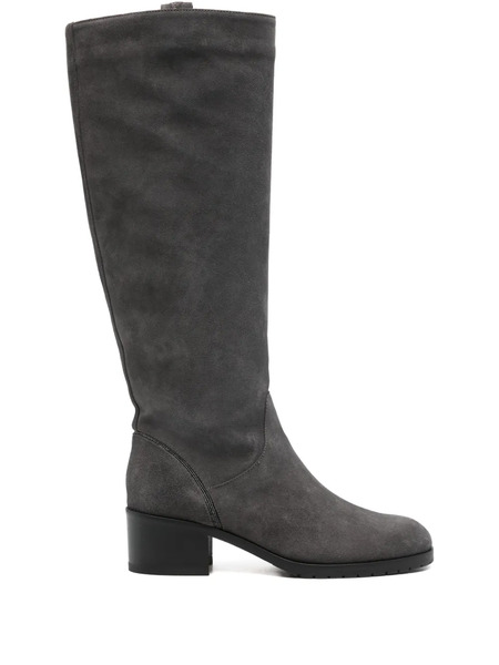  Doucal's Suede 50mm Block-heel Boots - Grey 