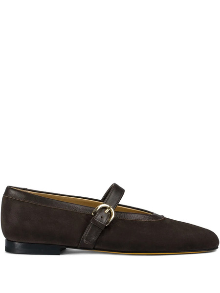  Doucal's Suede Strap Ballet Flat - Brown 