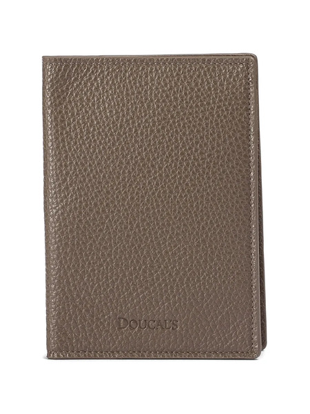  Doucal's Tumbled Leather Passport Holder - Brown 