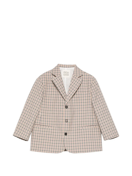  Douuod Kids Checked Single-breasted Blazer - Neutrals 