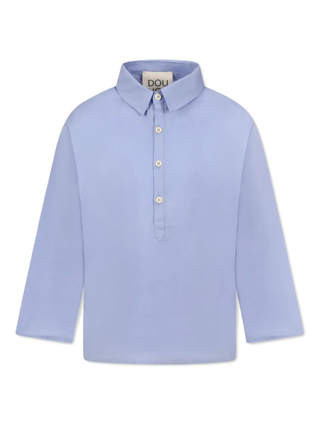  Douuod Kids Half-button Down Shirt - Blue 