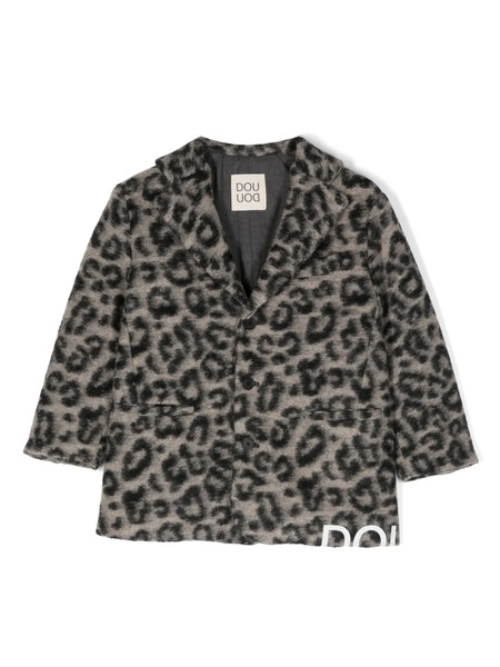  Douuod Kids Leopard-print Wool-blend Blazer - Neutrals 
