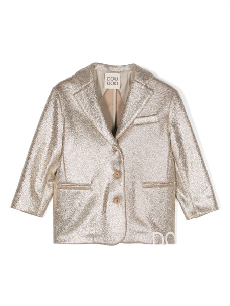  Douuod Kids Metallic-effect Single-breast Blazer - Gold 