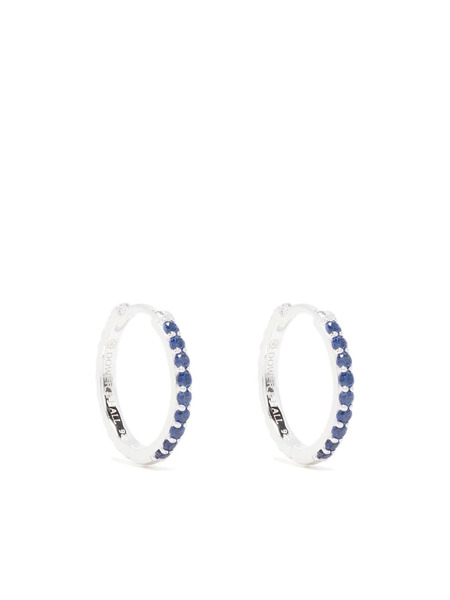  Dower And Hall Medium Azure Blue Hoops - Silver 