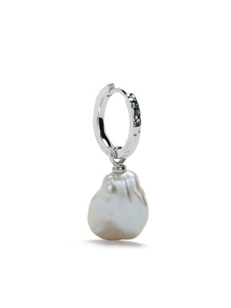  Dower And Hall Pear-pendant Hoop Earring - Silver 