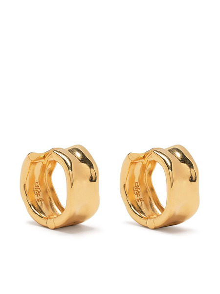  Dower And Hall Wide Waterfall Huggie Hoops - Gold 