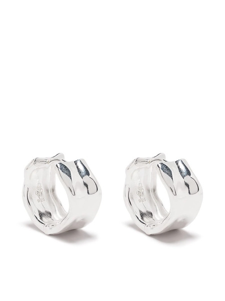 Dower And Hall Wide Waterfall Huggie Hoops - Silver 