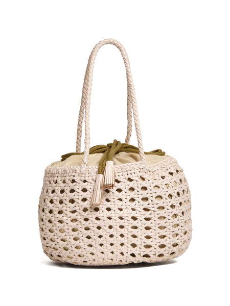  Dragon Diffusion Juventus Round Perforated Bucket Bag - Neutrals 