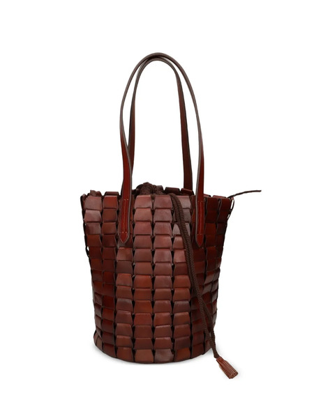  Dragon Diffusion Woven Drawstring Bucket Bag - Brown 