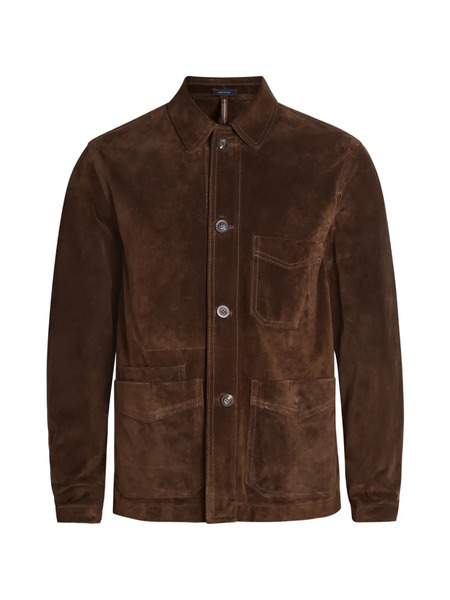  Drake's Front-pocket Leather Jacket - Brown 