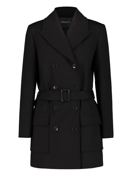  Drhope Belted Double-breasted Coat - Black 