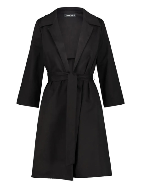  Drhope Caban Belted Coat - Black 