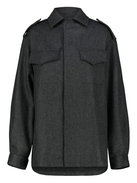  Drhope Flap Pockets Shirt Jacket - Grey 