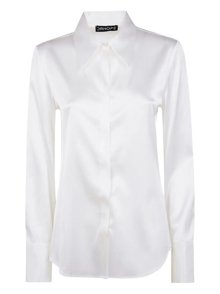 Drhope Long-sleeve Collared Shirt - White 