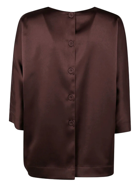  Drhope Satin Three-quarter Sleeve Shirt - Brown 