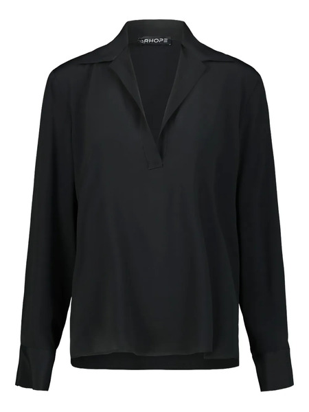  Drhope V-neck Collared Blouse - Black 