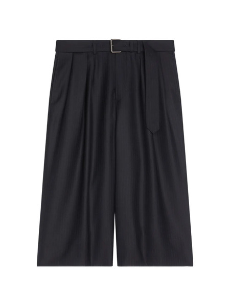  Dries Van Noten Belted Light Wool Shorts - Blue 